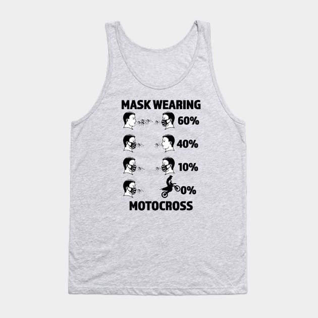 Mask Wearing vs Motocross Riding - Funny Motocross Gift - Black Lettering & Design Tank Top by RKP'sTees